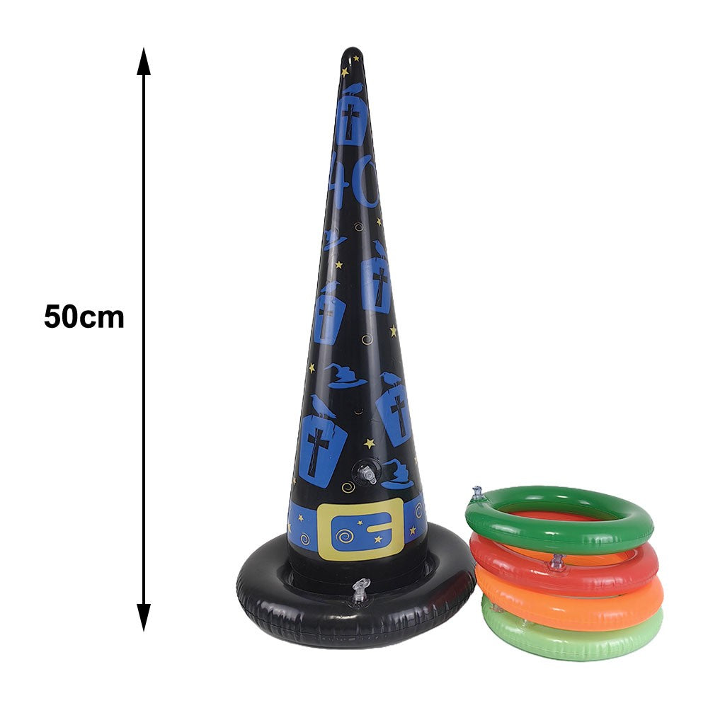 Halloween Party Fun Throwing Game Inflatable Witch’s Hat Indoors Outdoors Family Gathering Toss Game