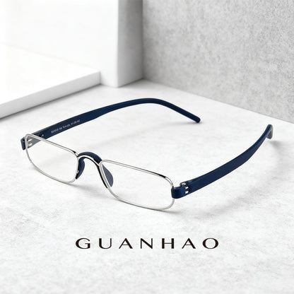 Guanhao Transparent Optical Reading Glasses Man Clear Women Presbyopia Hyperopia Reading Glasses Frame Alloy Ultralight HD View