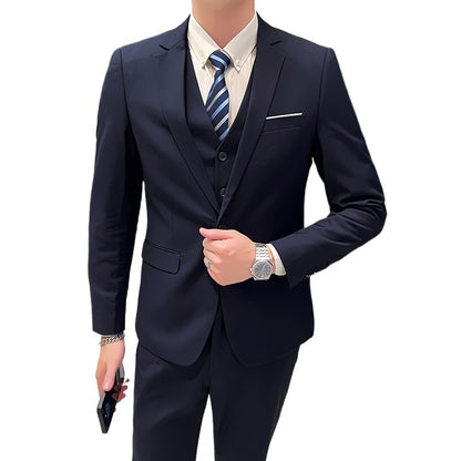 Suit Outdoor Breathable (Blazer+ Vest + Pants) Men's Fashion Business Korean Wedding Casual Business Wear Elegant Man Suit 6XL