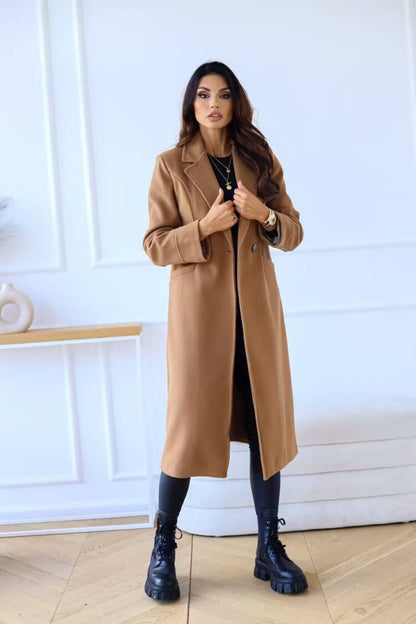 Autumn and winter 2024 new women's long woolen coat Korean version of the loose temperament haute overcoat coat