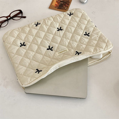 Fashion Rabbit Laptop Sleeve Case Bowknot Broken Flowers Laptop Bag Ultra Thin 11/13/15 inch Tablet Protective Pouch