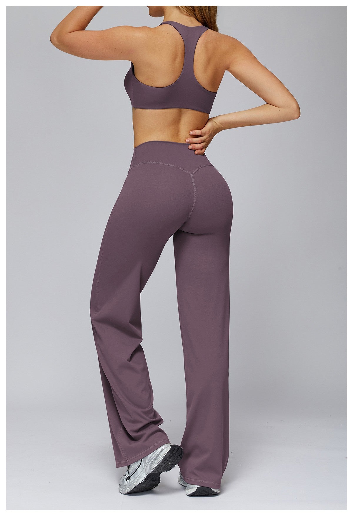 Hearuisavy Sports Set Women Gym H-Back Brushed-Feel Yoga Bra Running Breathable Quick Dry Tight Fitness Top High Waisted Pants