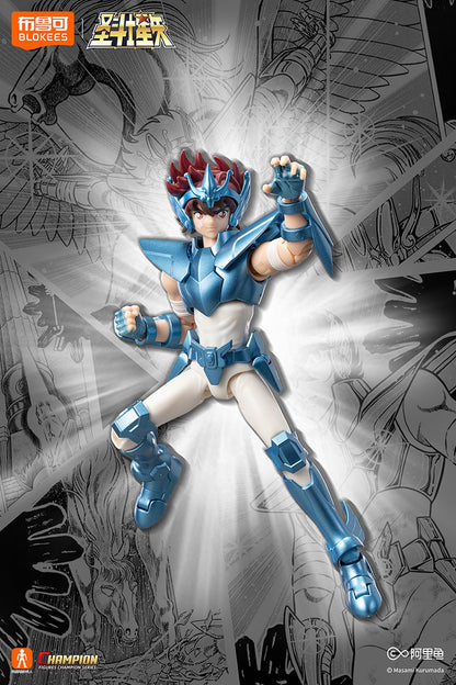 Blokees Saint Seiya Cisne Hyoga Pégaso Seiya Cavaleiros do Zodíaco Aquário Camus Áries Mu Action Figures Modelo de Anime Estátua Brinquedos