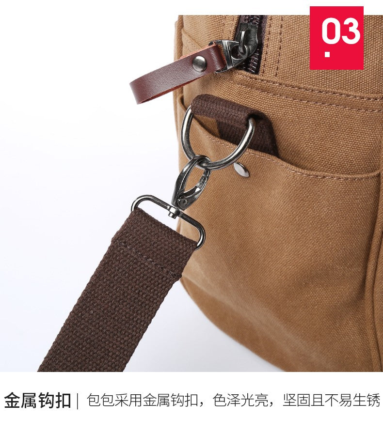 Bolsa Masculina de Lona, Bolsas Casuais de Negócios para Notebook de 15.6 polegadas, Mochila de Viagem de Ombro Fashion e de Alta Qualidade