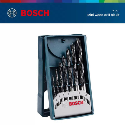Bosch Kit de 7 Brocas para Madeira 7 Peças Profissional Acessório 3-10mm Indicado para Madeiras Macias e Duras