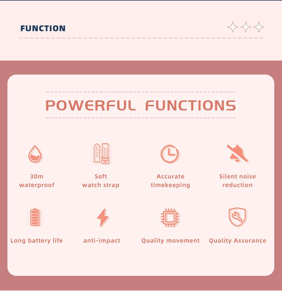 TPW Learning Watch Colorful Dial Cute Watch For Young Ladies Rubber Strap Luminous Hands