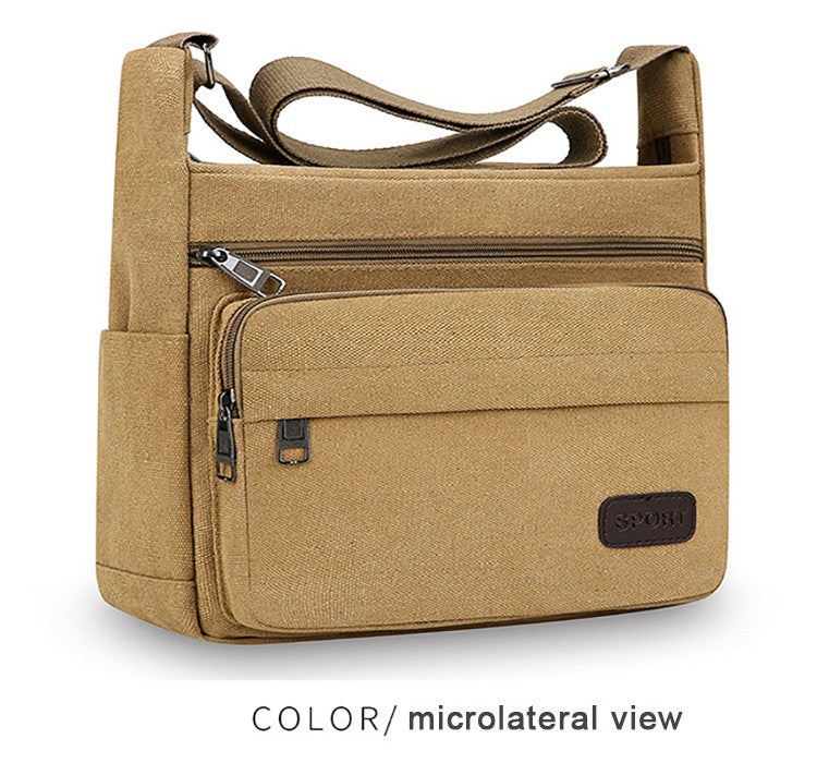 Men's Canvas Messenger Bag Single Shoulder High Quality Crossbody Bag Messenger Bag Commuter Travel Daily Use With Compartment