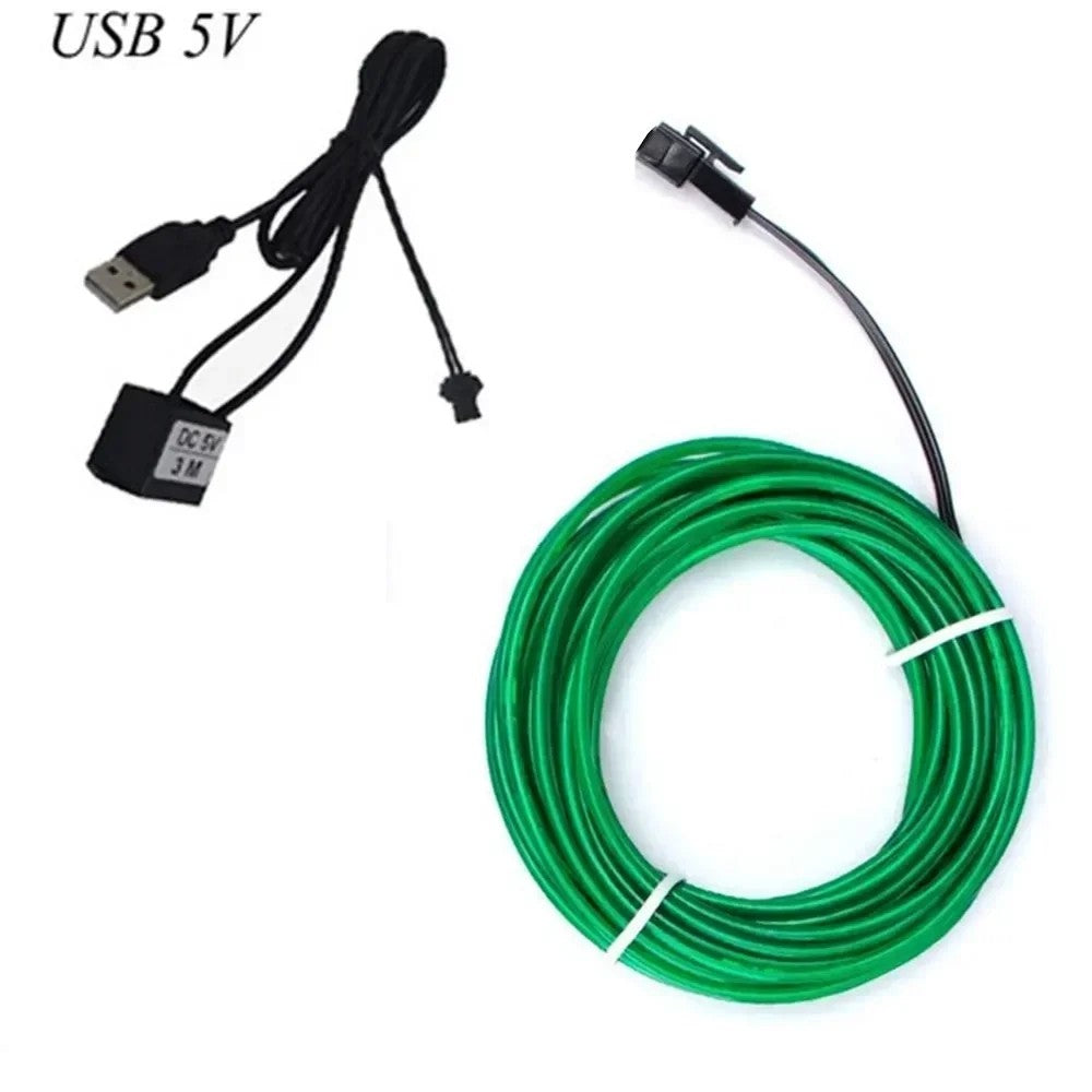 1M/3M/5M Flexible Neon Light Ball Dress Decoration Light EL Luminous Cable Party DIY Atmosphere Light Waterproof LED Strip