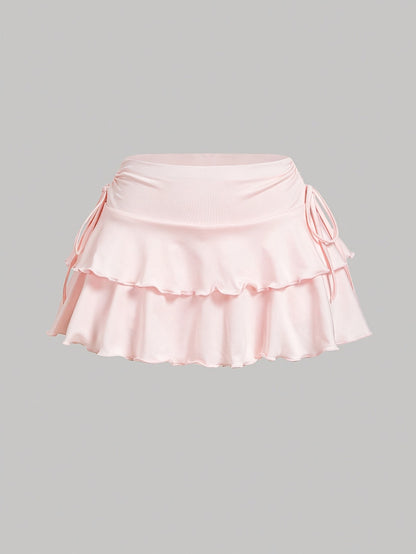 New fashion solid color casual versatile women's plus size skirt