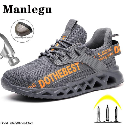 Sapatos de Segurança Bico de Aço Masculino Feminino Tênis de Trabalho Leves Sapatos de Trabalho à Prova de Furos Botas de Trabalho de Segurança Unissex para Construção