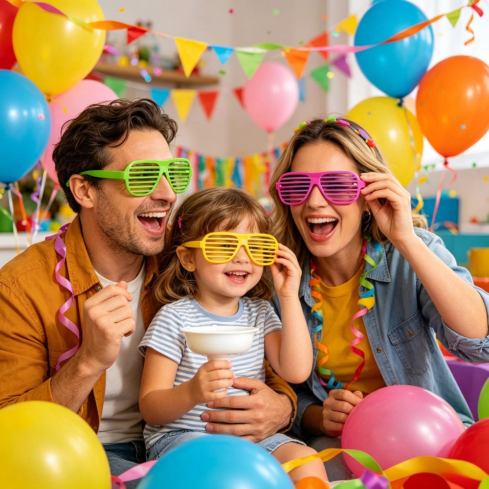 10 Pairs Shutter Shades Glasses Neon Slotted Glasses 80s Accessories Eyewear Props Party Decoration