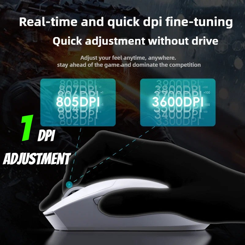 Ultralight Wireless Gaming Mouse TTC Micro Switches 16000DPI 1000Hz 3-Mode Web Driver for Small Hands RGB Indicator