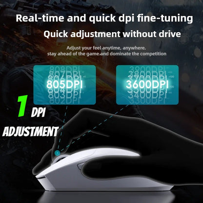 Ultralight Wireless Gaming Mouse TTC Micro Switches 16000DPI 1000Hz 3-Mode Web Driver for Small Hands RGB Indicator