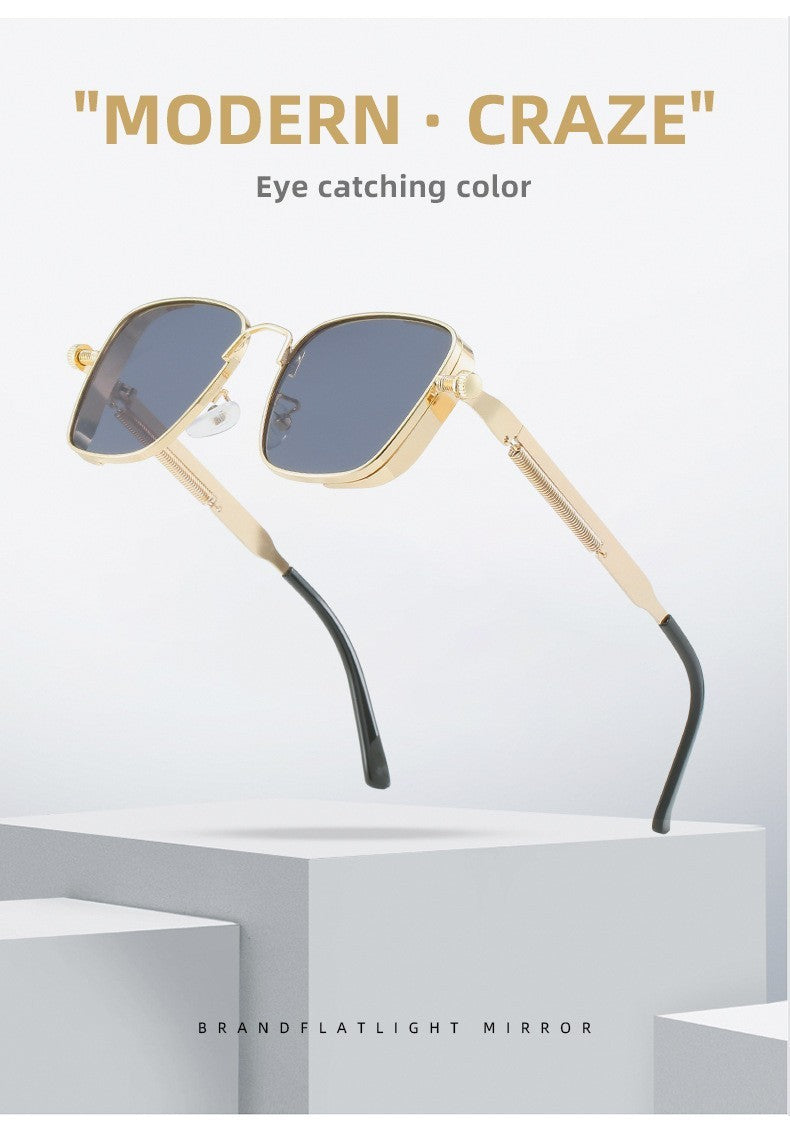 Óculos de Sol Polarizados Masculinos 2025 de Alta Qualidade, Estilosos para Dirigir, Antirreflexo, Proteção UV, Metal, Estilo Punk, Tendências da Moda