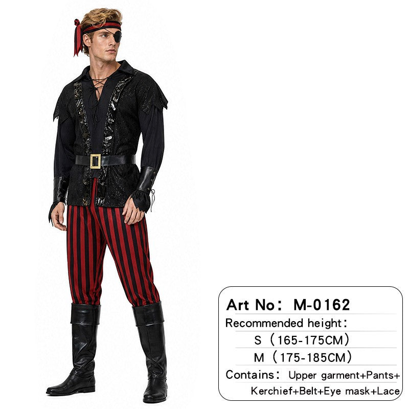 Pirates of the Caribbean cosplay costume Captain Jack Sparrow costume Halloween party performance men's suit