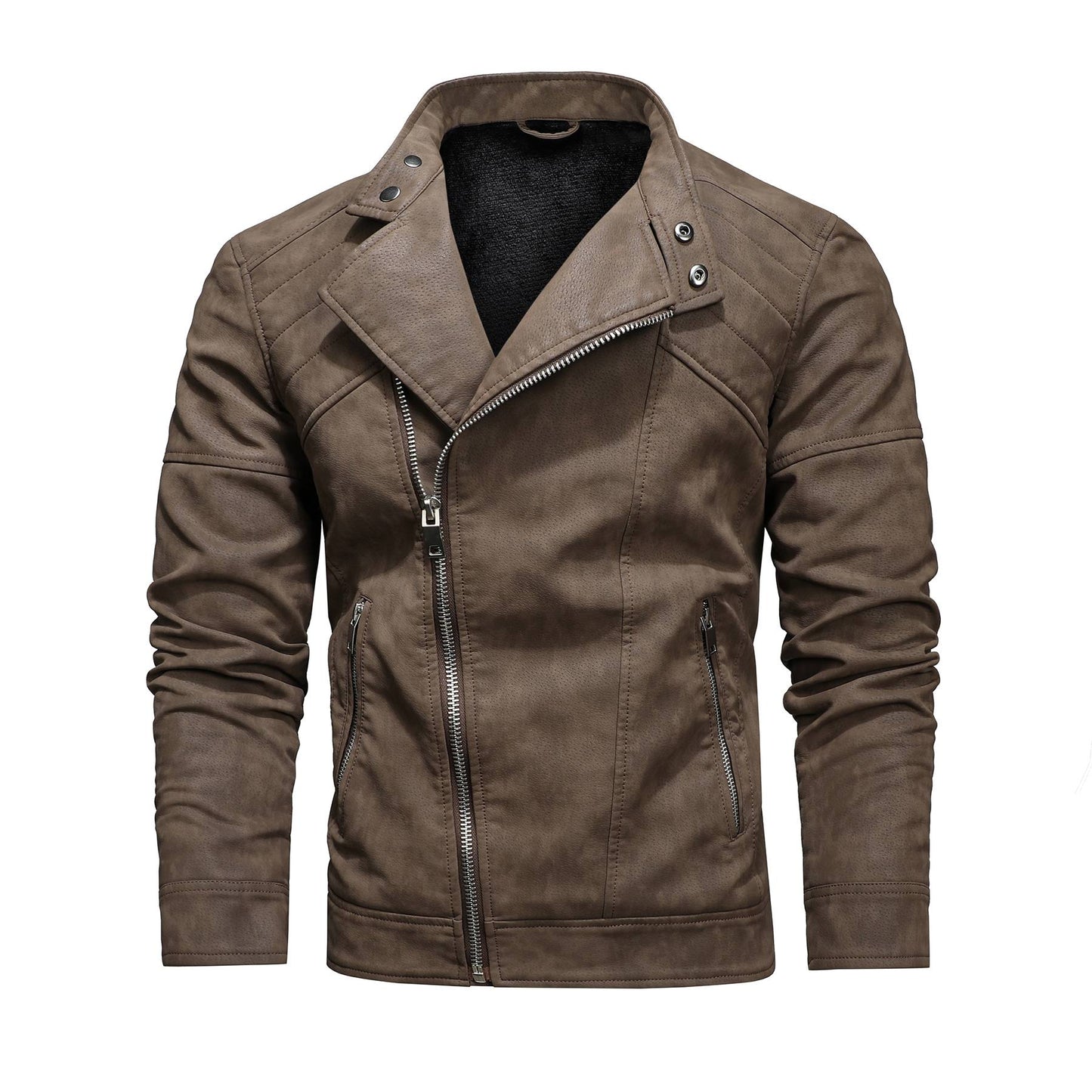 Jacket Men Coat Winter Leather Bomber Genuine Casual Brown Jackets Coats Faux Leather Vintage Black Biker Jacket Men Windproof