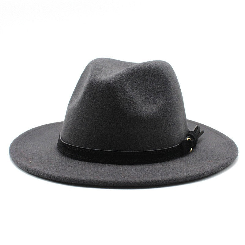 Gangster Trilby Felt Fedora Hat European American Wide Brim Top Jazz Caps Women Men Wool White Wedding Hat 56-58-61CM