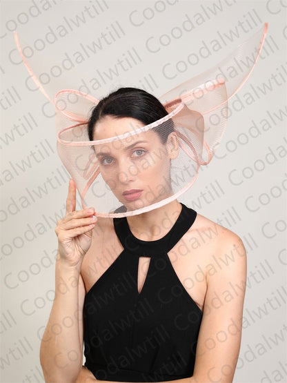 Fascinator de Véu Branco Elegante Chapéu Feminino para Kentucky Derby Evento de Corrida Adorno de Cabeça de Moda Boné de Rede Chapeau para Eventos Femininos