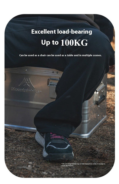 MOUNTAINHIKER Outdoor Storage Box Camping Picnic Travel Aluminum Alloy Large Capacity Box Silver Storage Bag 30-80L