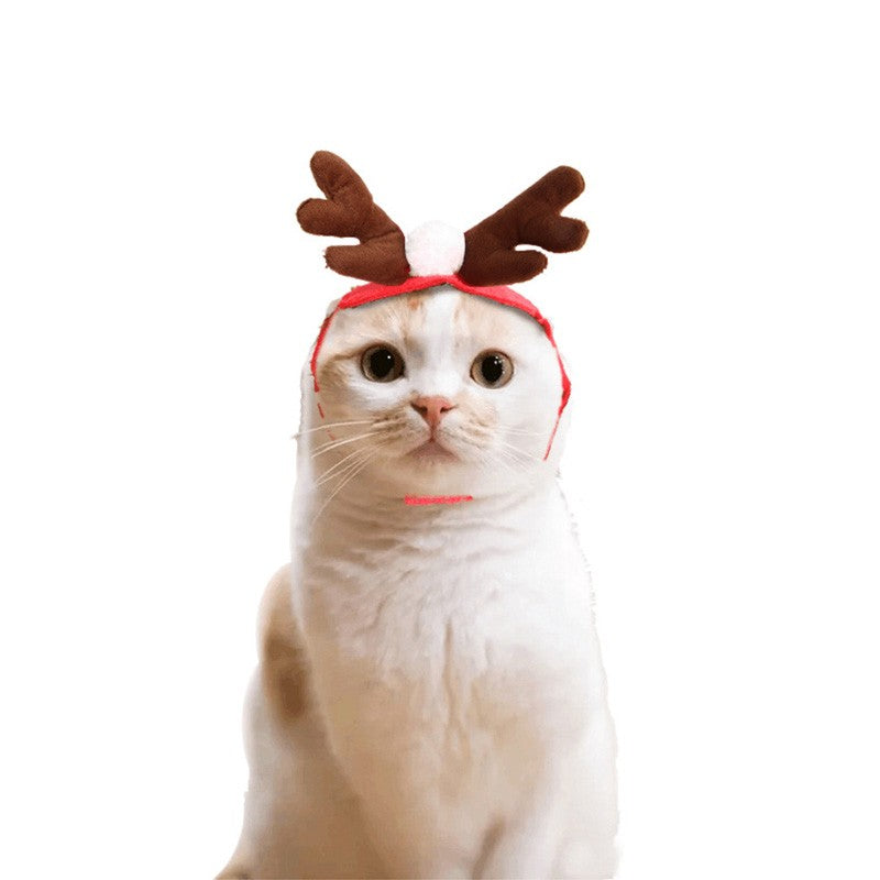 Capa de Inverno Fofa para Pets Cão Gato Roupas de Natal Quente Filhote de Papai Noel Cachecol Vermelho Chapéu Cabeça Engraçado Fantasia de Natal para Pets Cão Gato Capas