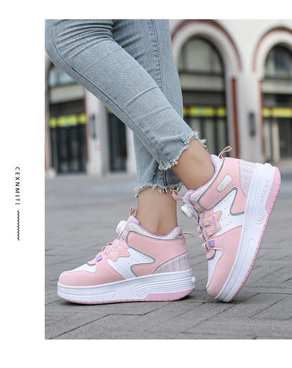 Children Junior Roller Skate Shoes Kids Sneakers with Two Boys Girls Wheels Shoes Running Adult Casual Boys Shoes size 31-42