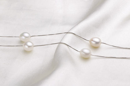 HENGSHENG Natural Pearl Necklace/Bracelet Jewelry Sets 925 Sterling Silver Chain with Freshwater Pearl Jewelry Gift for Women