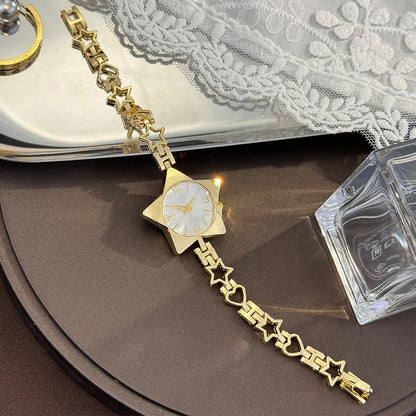 New Creative Fashion Minimalist Holiday Star Bracelet Watch Jewelry High-End Ladies Quartz Watch Elegant Timepiece Accessory
