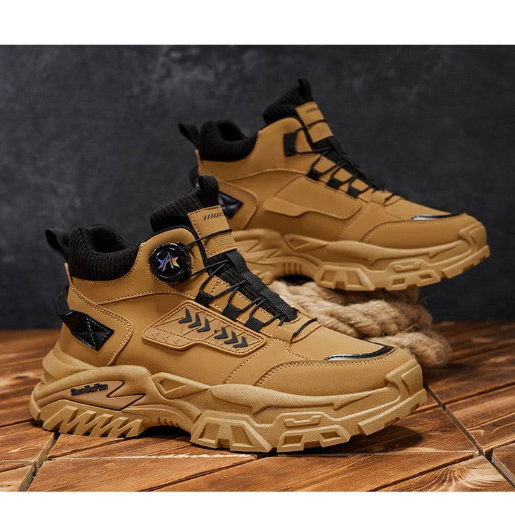 New Men's Casual Outdoor Construction Site Work Durable Safety Shoes, Black for Outdoor Mountain Climbing and Hiking Sports