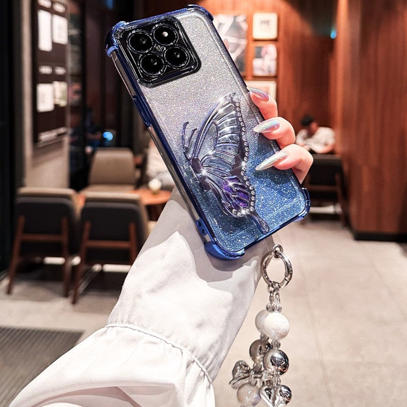Capa Protetora à Prova de Choque com Glitter e Borboleta para Xiaomi 17 pro max Xiaomi17 13T 14T 15T Pro 15 Ultra