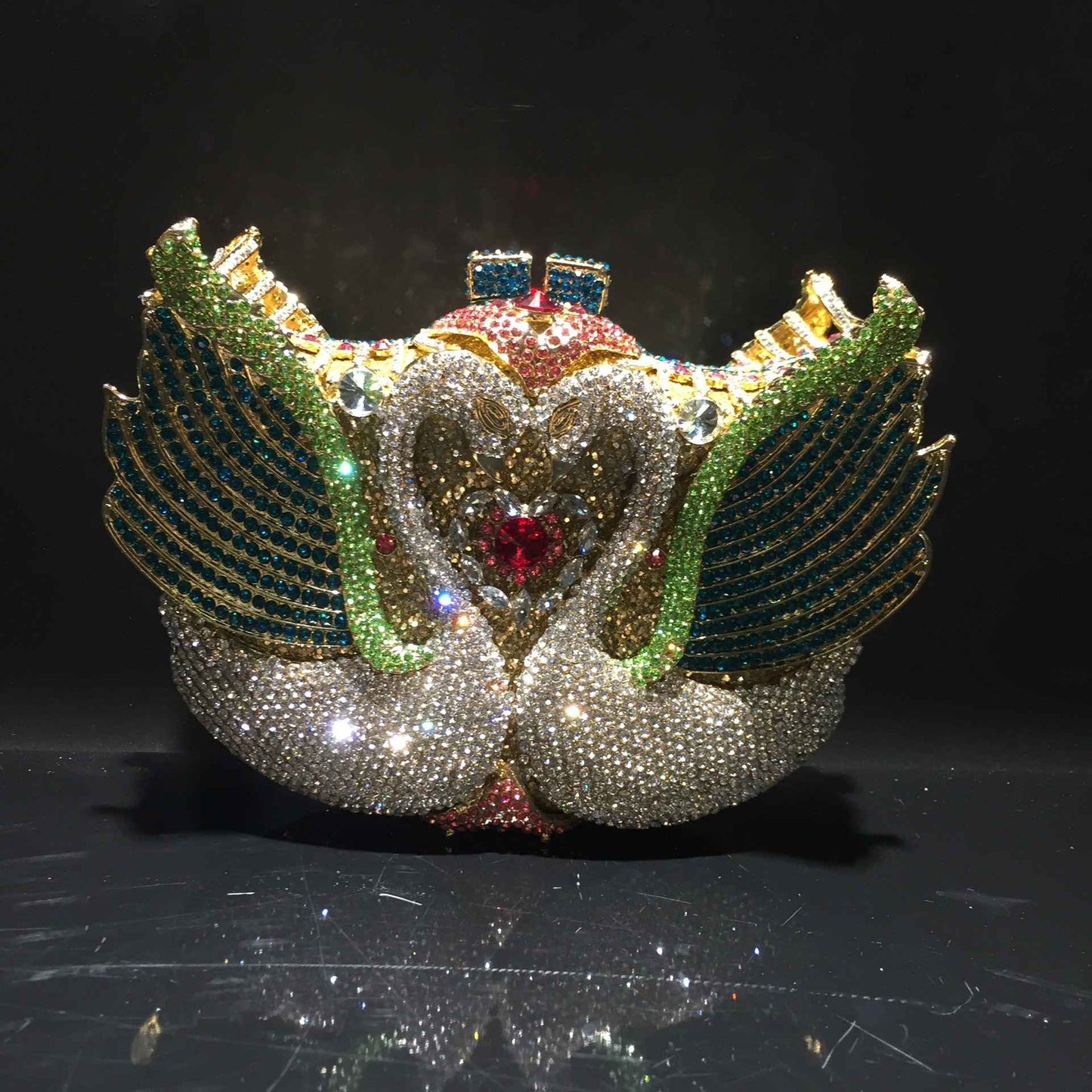 XIYUAN Pink/Black/Blue/Gold Crystal Evening Clutches Bag Hollow Out Women Metal Clutch Purse Wedding Party Prom Dinner Handbag