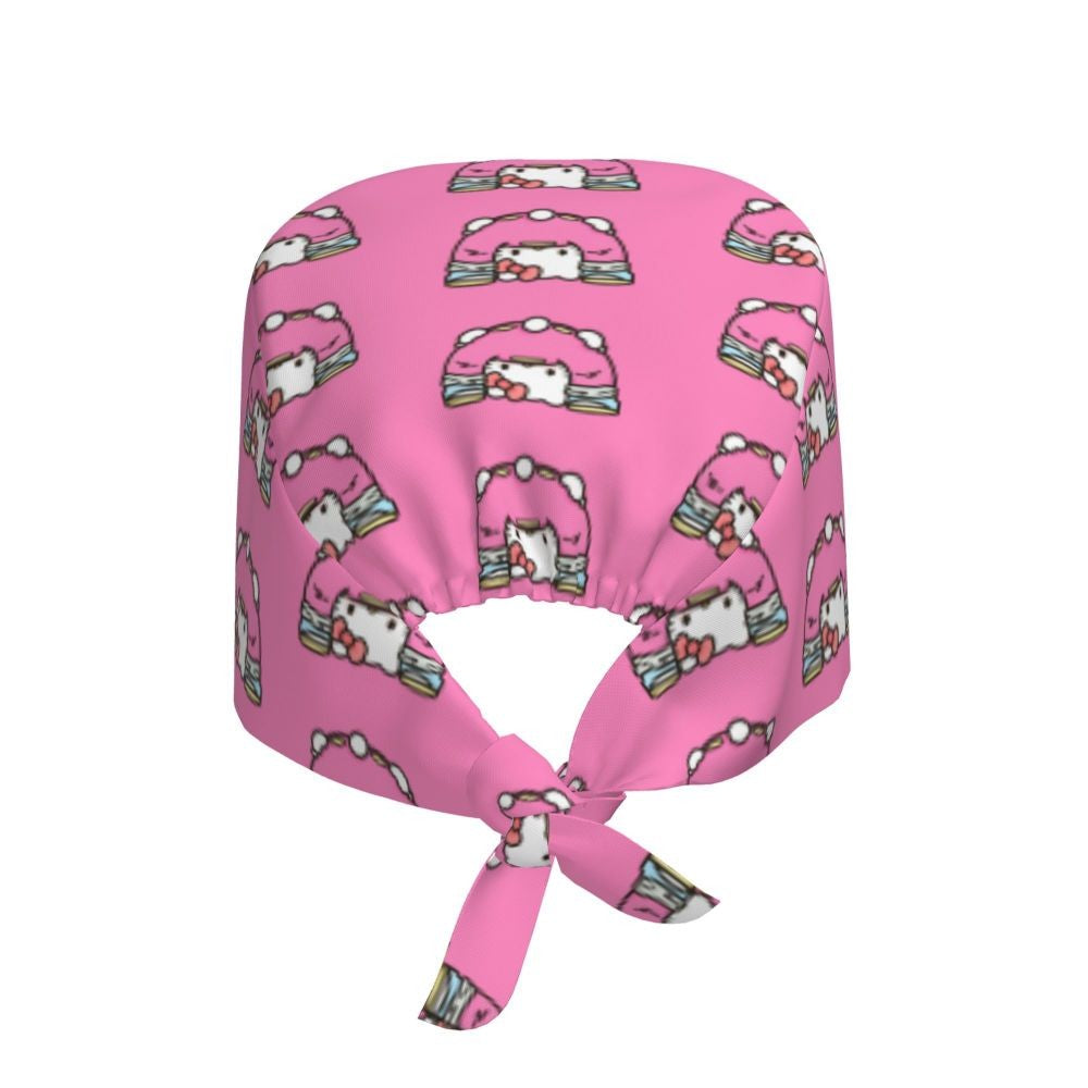 Touca Cirúrgica Personalizada Hello Kitty Equipe Médica Feminino Masculino Desenho Animado Personagem Para Chapéu de Chef Touca de Esfoliação