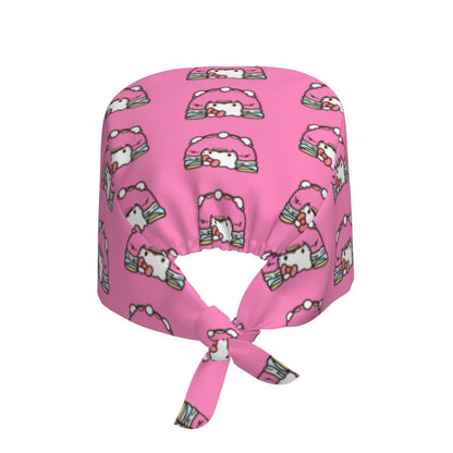 Touca Cirúrgica Personalizada Hello Kitty Equipe Médica Feminino Masculino Desenho Animado Personagem Para Chapéu de Chef Touca de Esfoliação