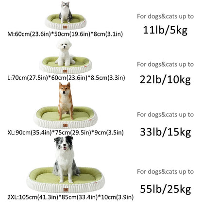Flannel Dog Bed Autumn Winter Thickening Warmth Ellipse Dog Sofa Beds Bottom Detachable Soft Plush Pet Pad Dogs Accessories