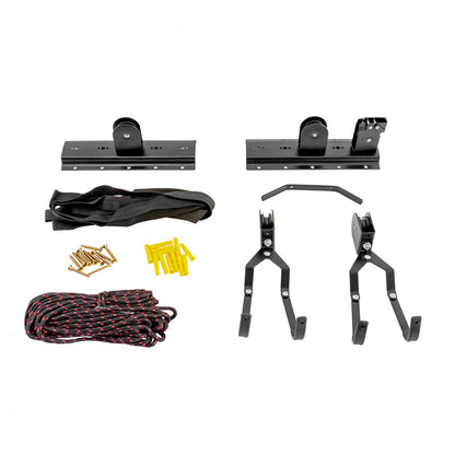 Elevador de bicicleta para teto de garagem, sistema de polias, conjunto de suportes para armazenamento de bicicletas em garagem