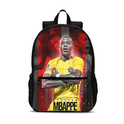 M-Mochila Esportiva Mbappes Football com Zíper Relâmpago Mochila Escolar Esportiva Mochila Escolar Jogador Estrela Mochilas para Livros