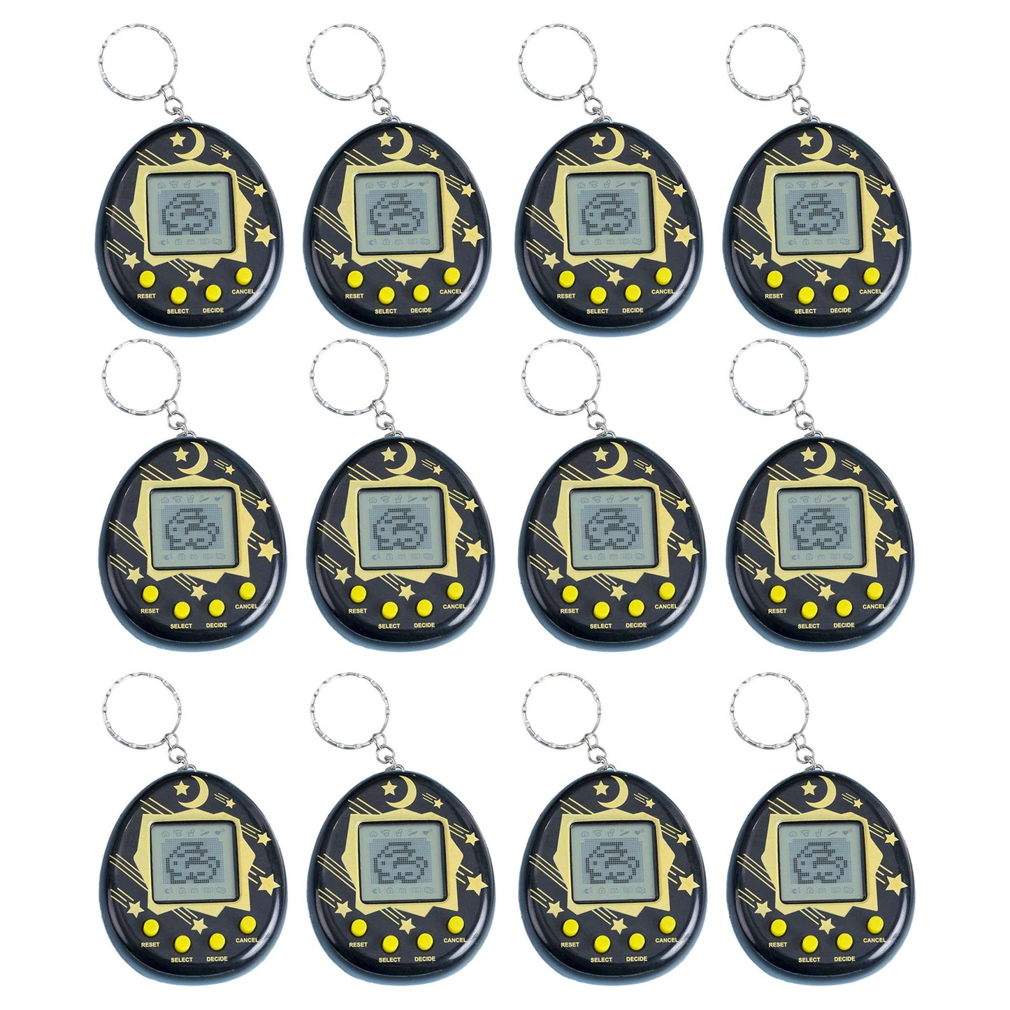 64-6PCS Virtual Pet Keychain Tamagotchi Electronic Toys for kids Video Game Party Favors Birthday Gifts School Classroom Prizes