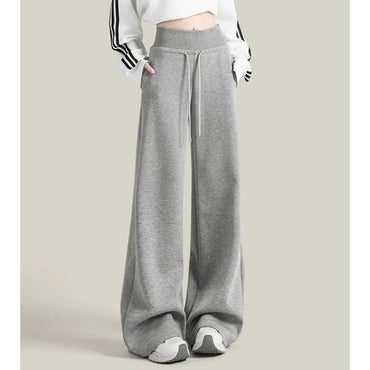 Girls Classic Fashion High Waist Pants Female Comfortable Straight Leg Trousers Lady Korean Baggy Casual Daily Pants