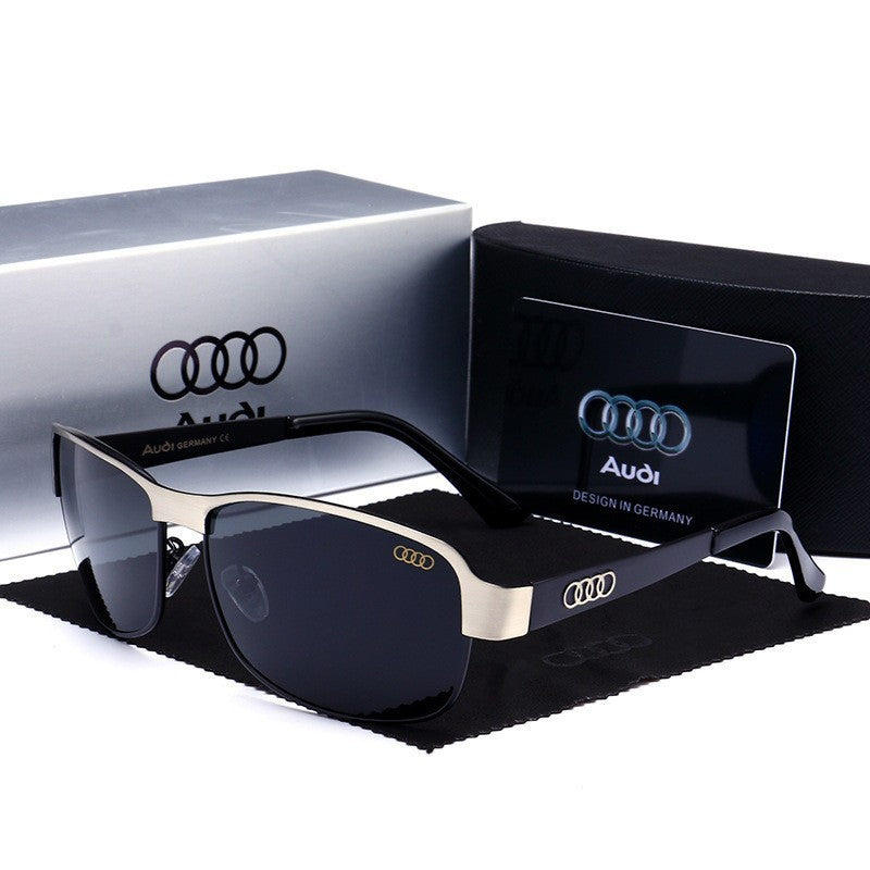 Óculos de Sol Audi Retrô Oval UV400 Polarizados para Homens Mulheres Óculos de Motocicleta Antirreflexo para Aventura ao Ar Livre 554