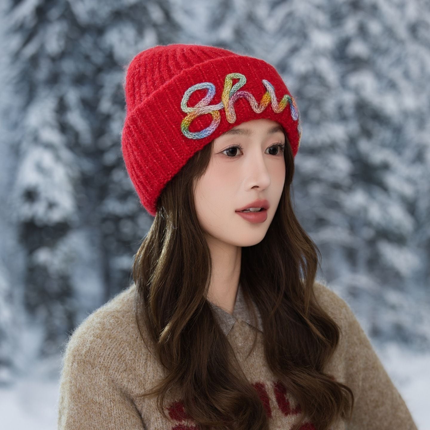 Vintage Embroidered Hats Letter Korean Version Knitted Hat for Autumn and Winter Warm Ear Protection Knitted Hats