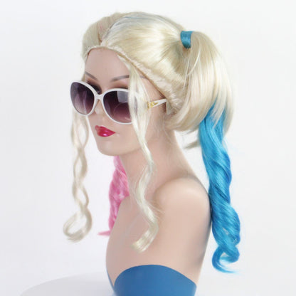 Personagem de Filme Arlequina cosplay Peruca Sintética de Alta Qualidade Dia da Mentira Halloween Natal