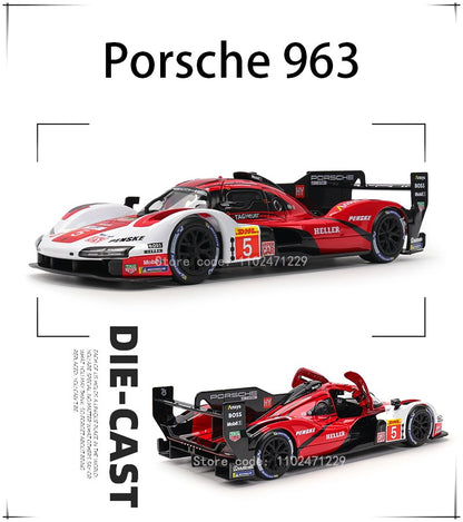 Bburago 1:24 Porsche 963 24 alloy racing car Alloy Luxury Diecast Car Model Toy Collection Gift Multiple styles to choose from