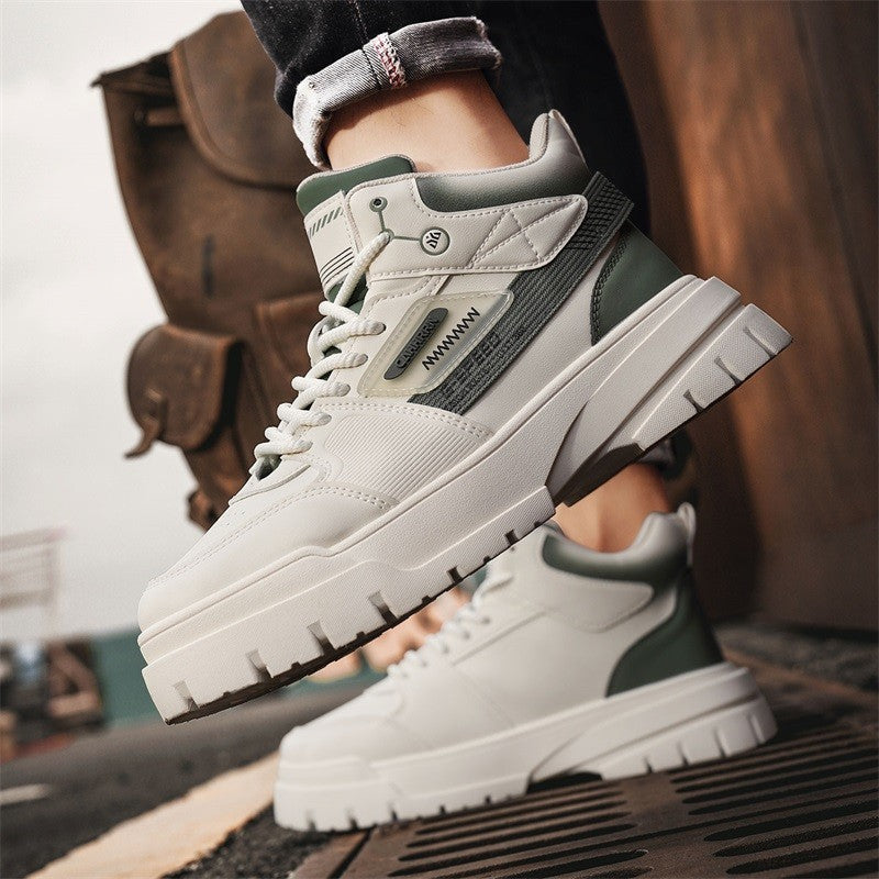 Tênis masculinos casuais de cano alto para outono, tênis de caminhada masculinos, tênis esportivos masculinos, tênis com sola macia para caminhada
