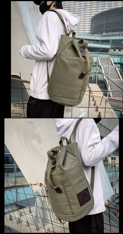 Mochilas de viagem masculinas esportivas de grande capacidade, bolsa de ombro de lona, mochila masculina para caminhada, mochila esportiva masculina, ao ar livre