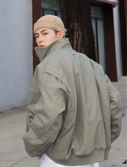 Alpha MA1 Pilot Jacket Men's Short Sleeve Stand Collar Clean Fit Outerwear High Street Style American Baseball Jacket