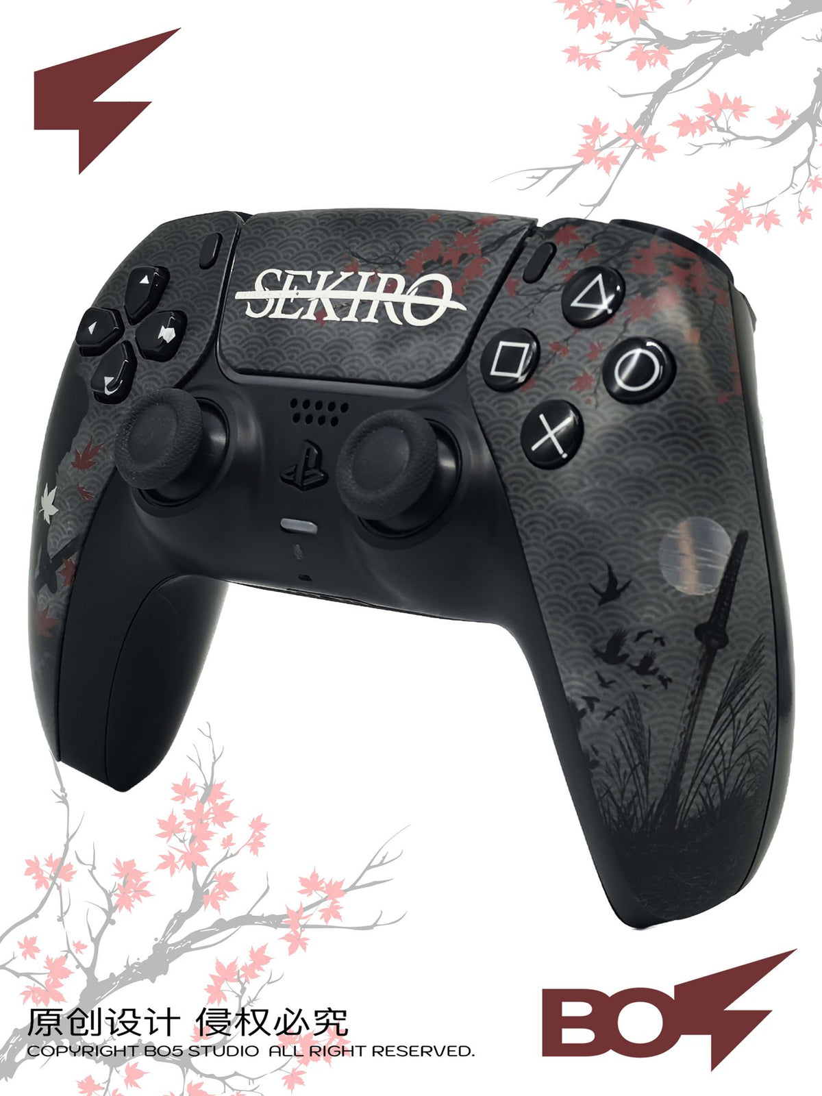 For PS5 Controller Shell, Wolf Custom Faceplate Cover with Touchpad for DualSense, Replacement for BDM-010 To 050
