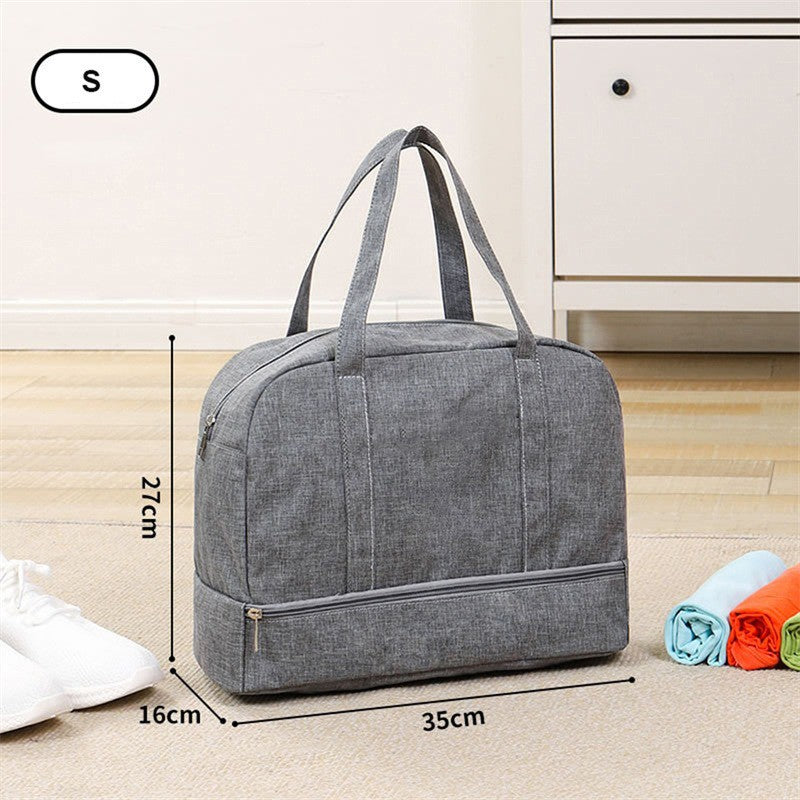 Large Capacity Fashion Travel Bag For Unisex Weekend Solid Color Handbag Wet And Dry Separation Travel Carry On Bags