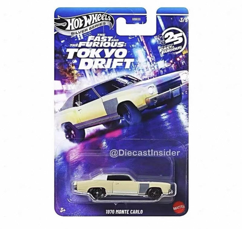 Mattel Hot Wheels Velozes e Furiosos M HNR88 Silver Series Tokyo Drift Set Nissan Chevrolet Carro em Miniatura Colecionável na Escala 1/64
