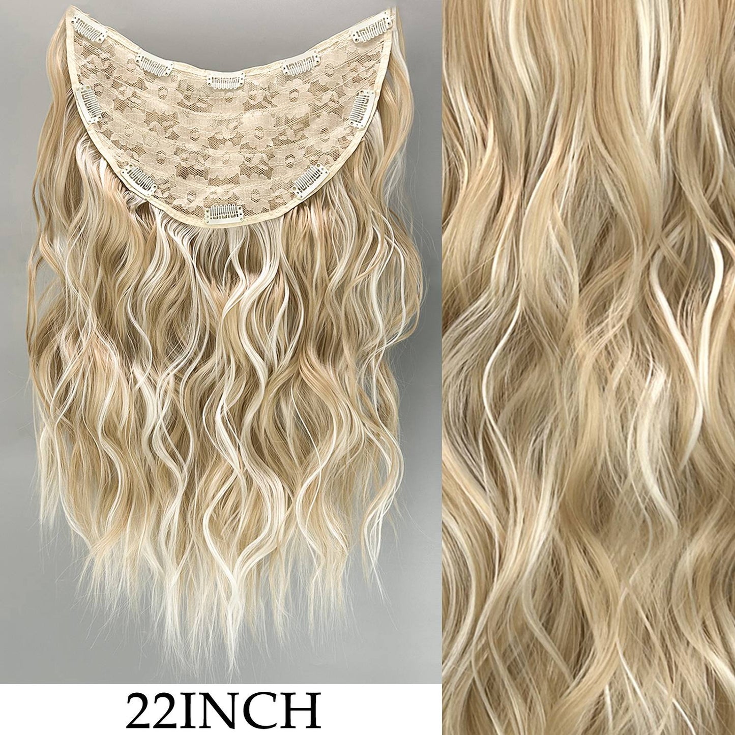 Cabelo Liso Comprido 16 Clipes 7 Pçs/Conjunto de Apliques de Cabelo Sintético Natural Loiro Preto Resistente ao Calor 2026