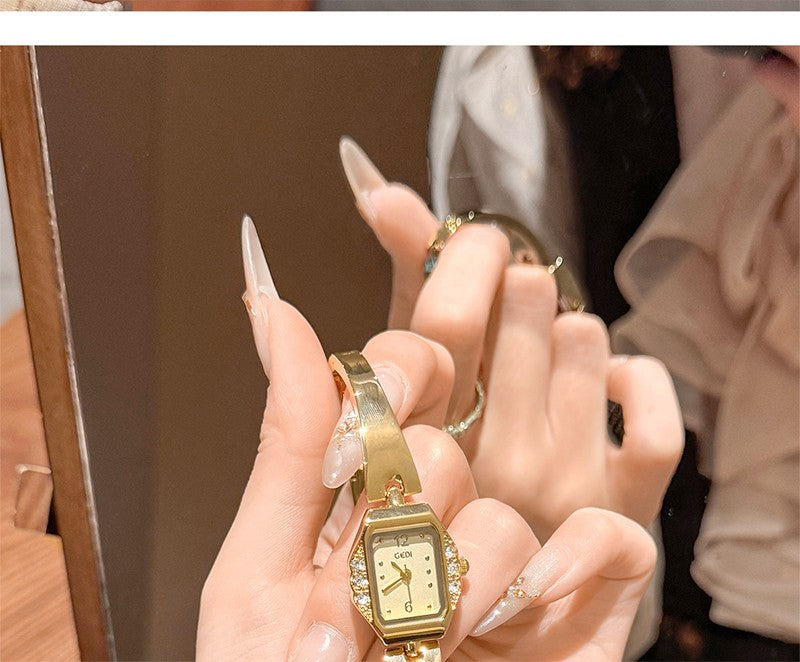 GEDI Square Watch Woman Gold Silver Small Dial Fashion Quartz Women's Wristwatches Ladies Luxury Vintage Bracelet Watch Gifts