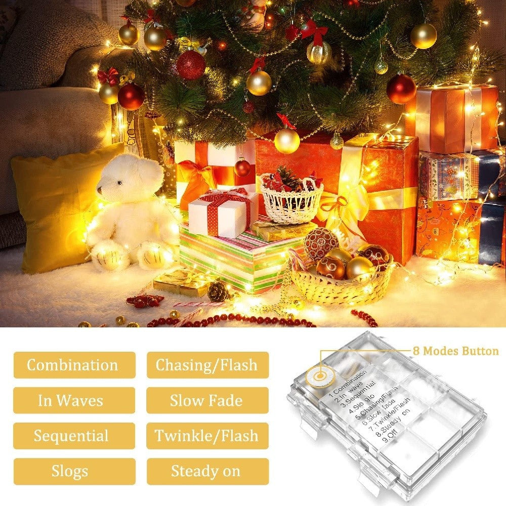 Battery Operated 20/40/80/160Led String Light Christmas Lights for Garland Wedding Party Holiday Decorations